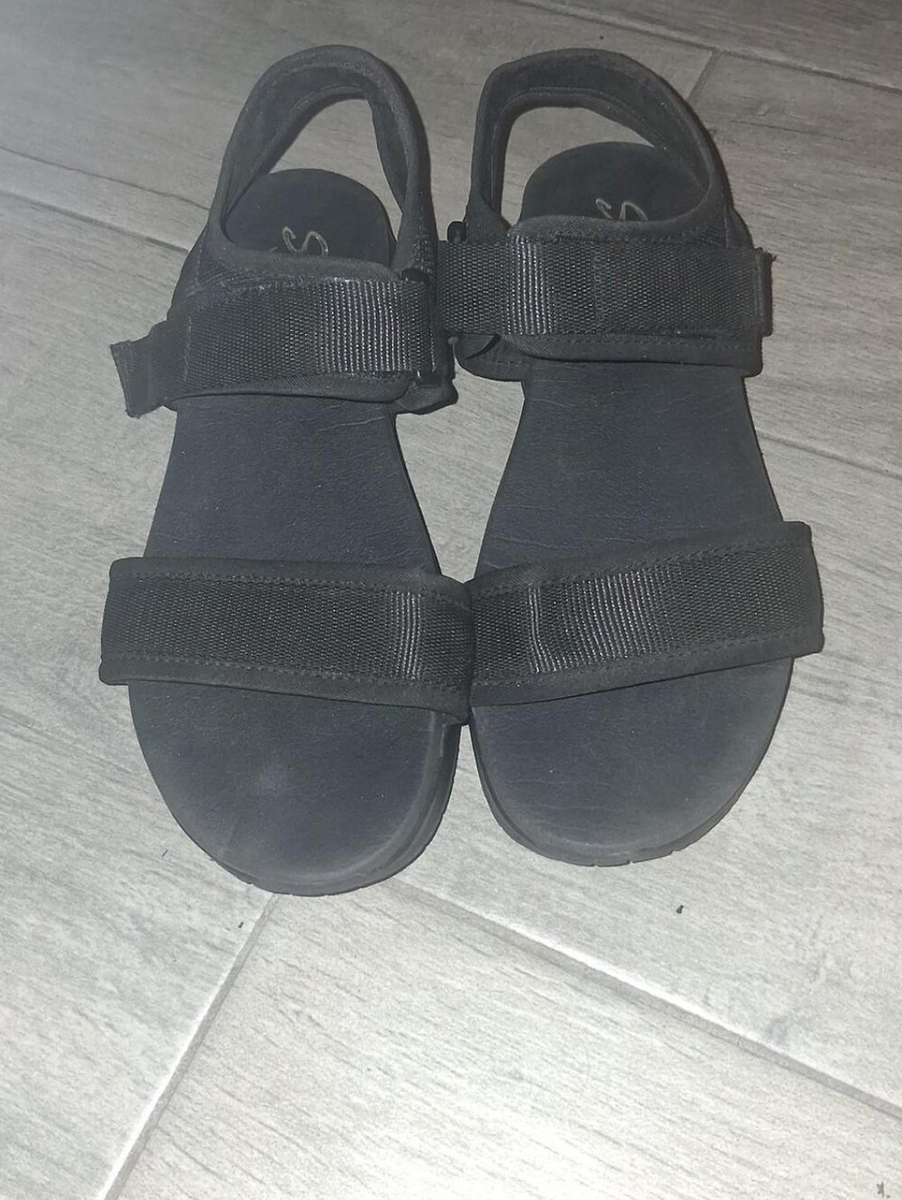 Skechers Black Women's Two-Strap Adjustable Sport Sandals